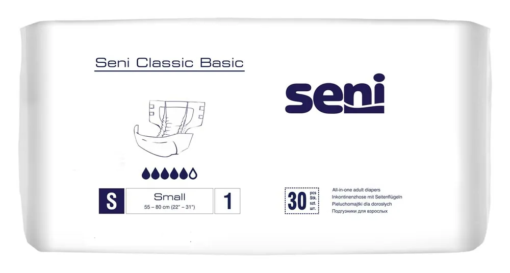 SENI CLASSIC BASIC - Windelhosen - Gr. 1 Small 30 Stück Einzelpack Schnäppchen