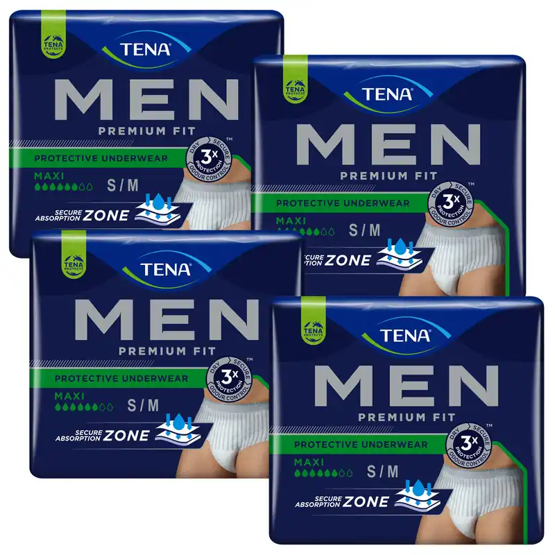 TENA Men Premium Fit - Pants MAXI für Männer Gr. S/M (4x12 St) Vorteilspack Preiswert