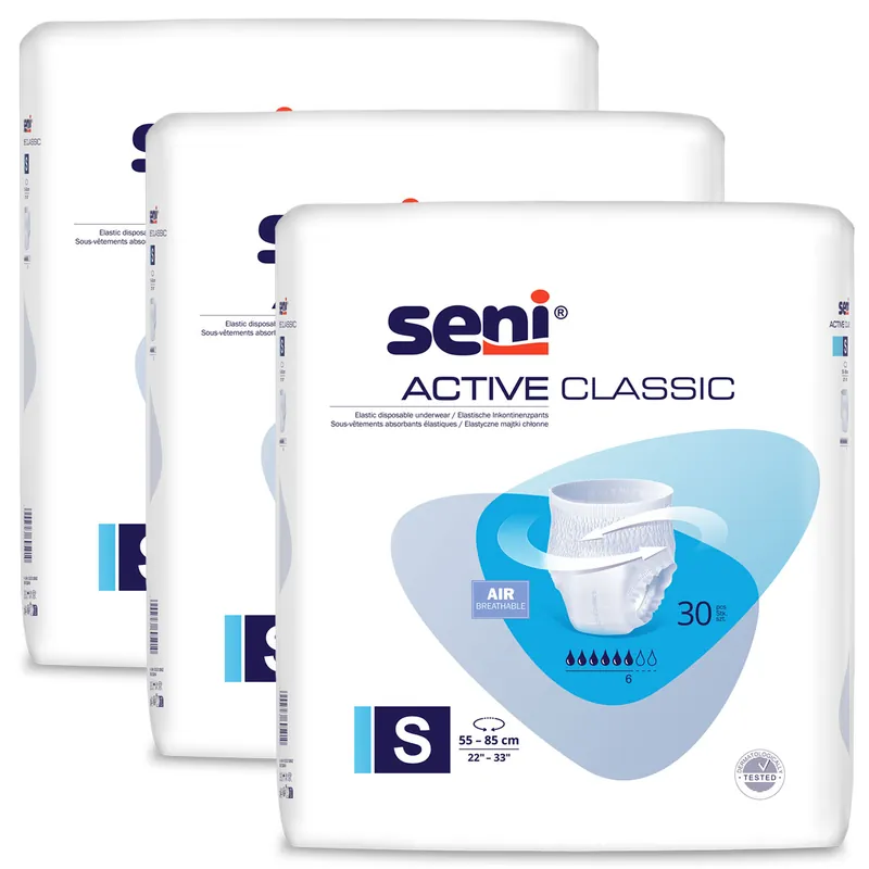 SENI Active CLASSIC Inkontinenzslip Gr. SMALL (3x30 St. Karton) Saisonangebot