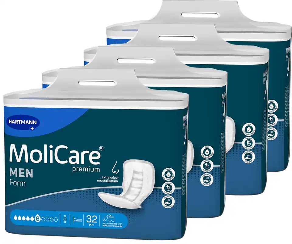 HARTMANN MoliCare® Premium Form MEN - 6 Tropfen (Inkontinenzvorlage) - 4x32 Stück Finale Aktion