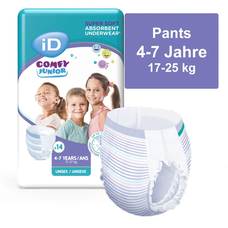 Top-Angebot iD Comfy Junior Pants - für Kinder von 4-7 Jahren - 14 Stück Pack
