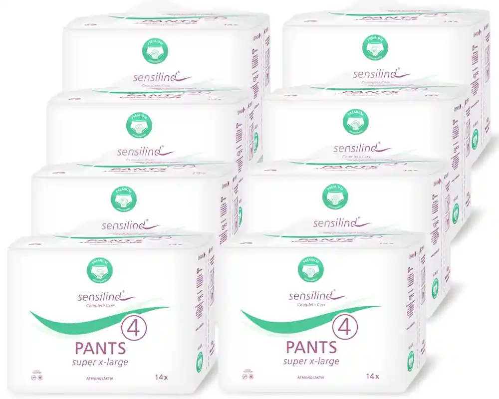 Sensilind Pants "Super" Extra Large (Gr.4 / XL) - Inkontinenzpants - 8x14 Stück Karton Versand Am Gleichen Tag