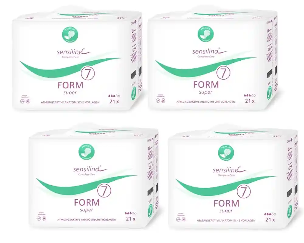Sensilind Form "SUPER 7" - anatomisch geformte Inkontinenzvorlagen - 4x21 Stück Knallerangebot