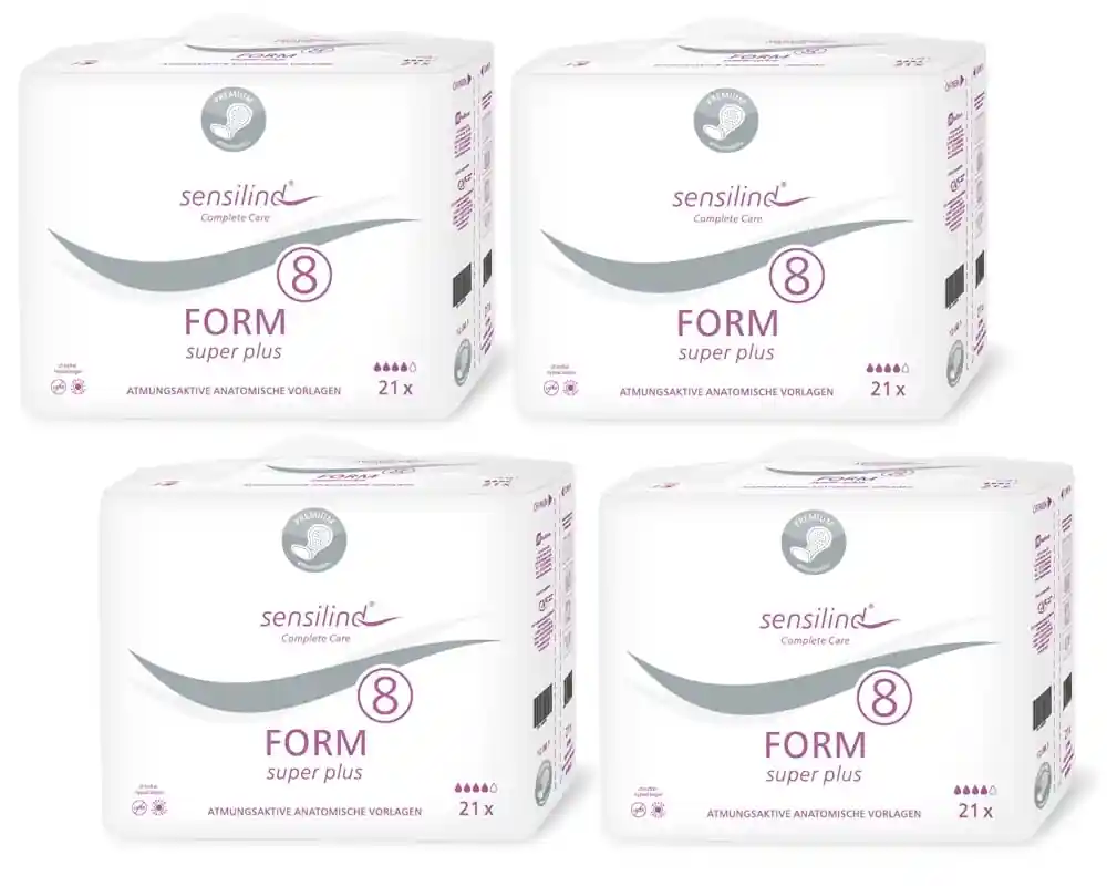 Heißes Angebot Sensilind Form "SUPER PLUS 8" - anatomisch geformte Inkontinenzvorlagen - 4x21 Stück