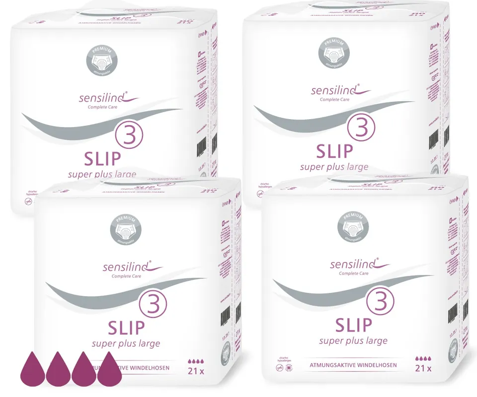 Sensilind SLIP - SUPER PLUS Large (L) - Inkontinenzwindeln - 4x21 Stück Begrenztes Angebot