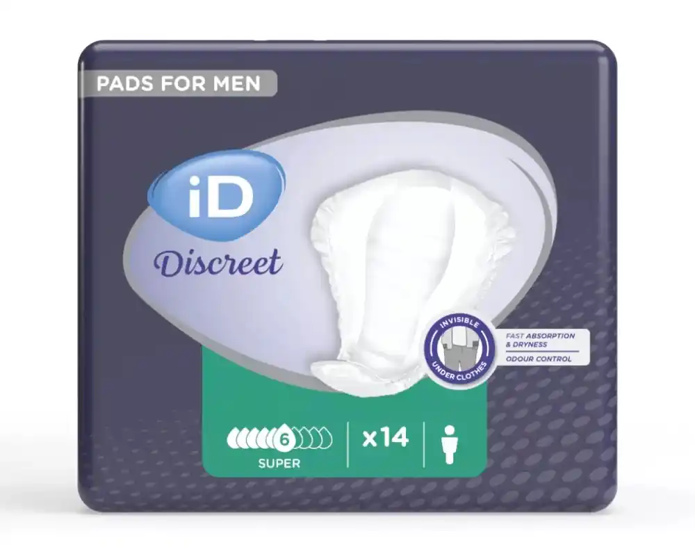 iD Discreet for Men Super - Level 3 - Slipeinlagen für Männer - 14 St. Packung Geprüft