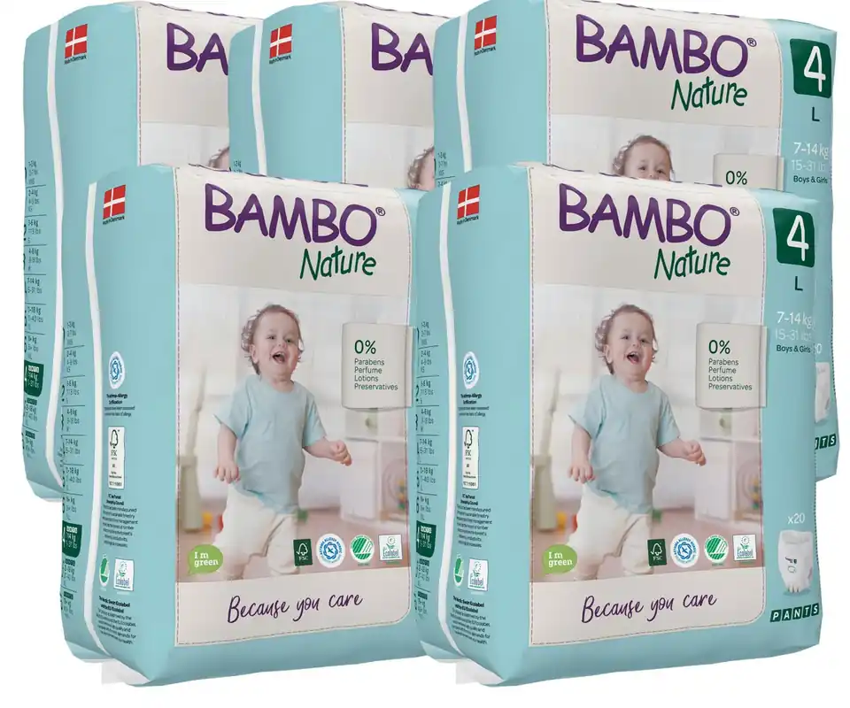 Bambo NATURE - Training Pants Gr. 4 MAXI [L] - (5x20 Stück) Jumbopack Rabatt