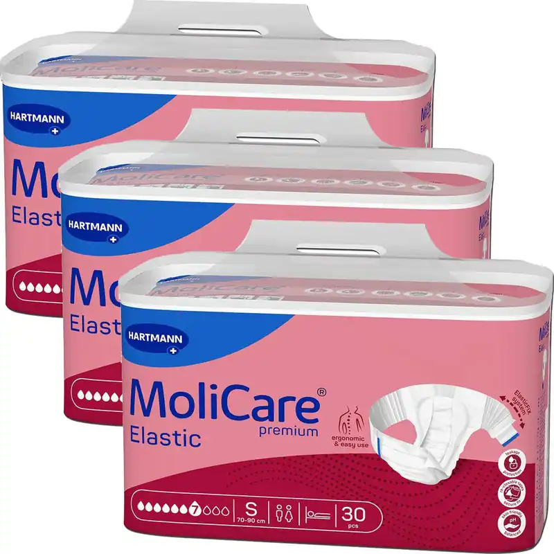 HARTMANN MoliCare® Premium ELASTIC - 7 Tropfen - Gr. Small (S), Inkontinenzwindel - 90 Stück Günstig