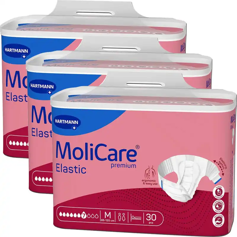 Beliebt HARTMANN MoliCare® Premium ELASTIC - 7 Tropfen - Gr. Medium (M), Inkontinenzwindel - 90 Stück