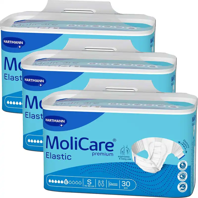 HARTMANN MoliCare® Premium ELASTIC - 6 Tropfen - Gr. Small (S), Inkontinenzwindel - 90 Stück Finale Aktion