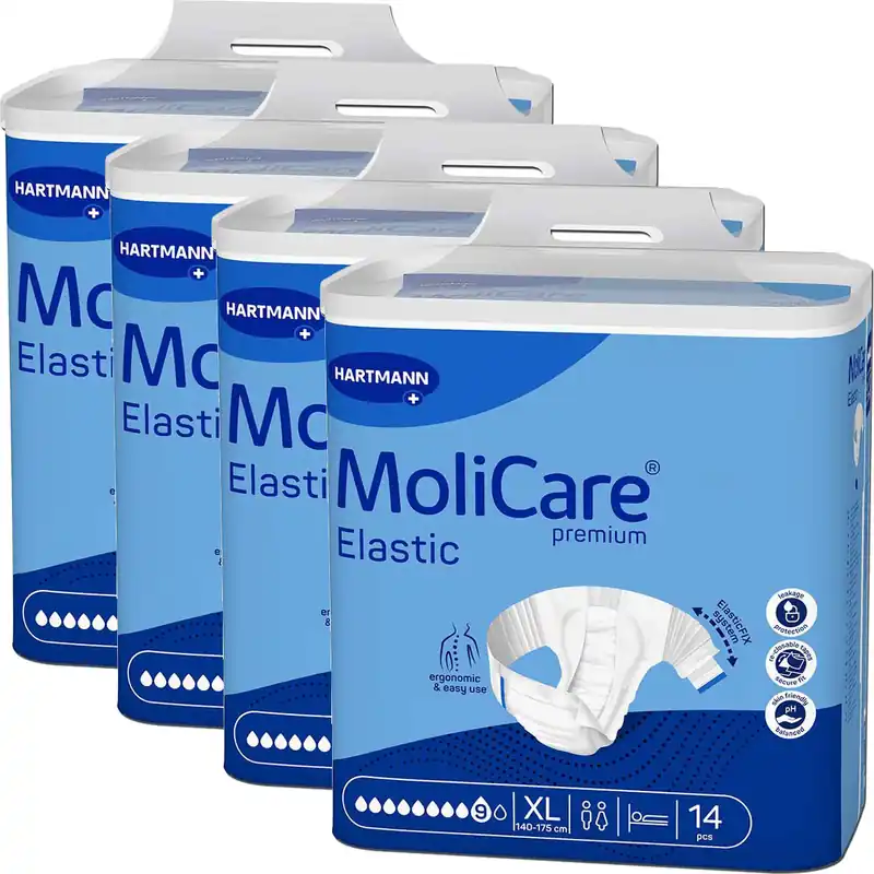 HARTMANN MoliCare® Premium ELASTIC - 9 Tropfen - Gr. Extra Large (XL), Inkontinenzwindel - 56 Stück Meistverkauft