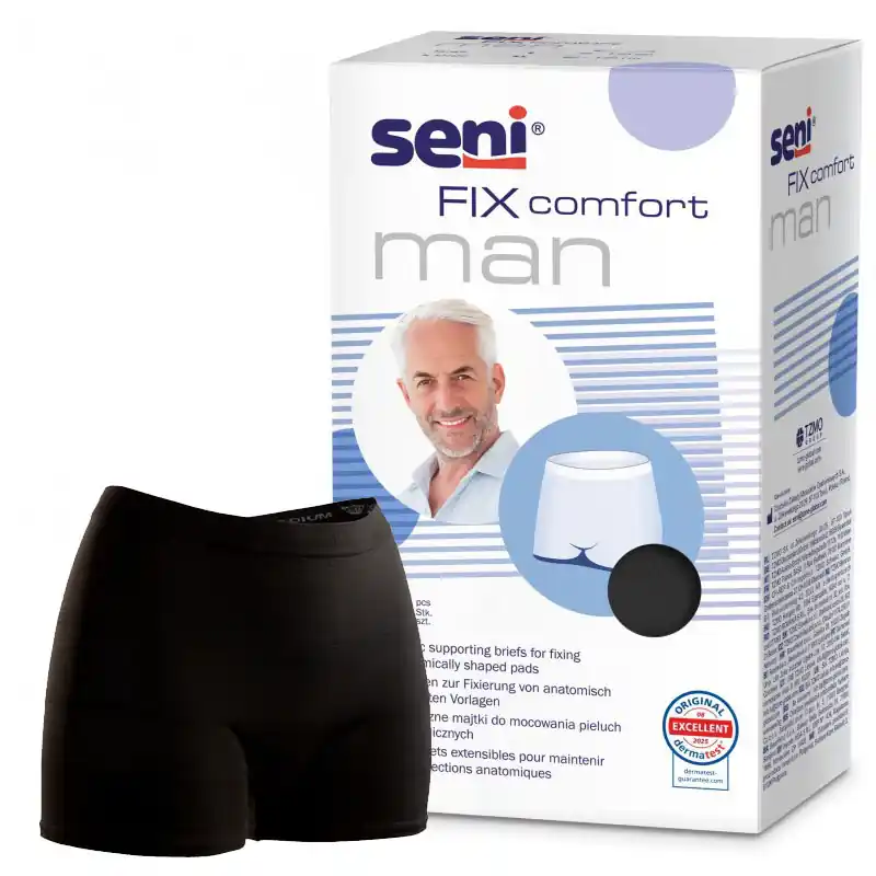 Saisonangebot SENI FIX Comfort MAN - Fixierhosen in Schwarz für Männer - 2 Stück Pack - X-Large (XL)