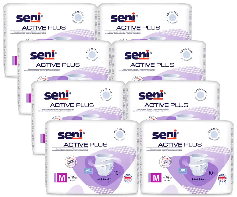 Günstig SENI Active PLUS - Inkontinenz-Pants MEDIUM | 8x10 (80) Stück