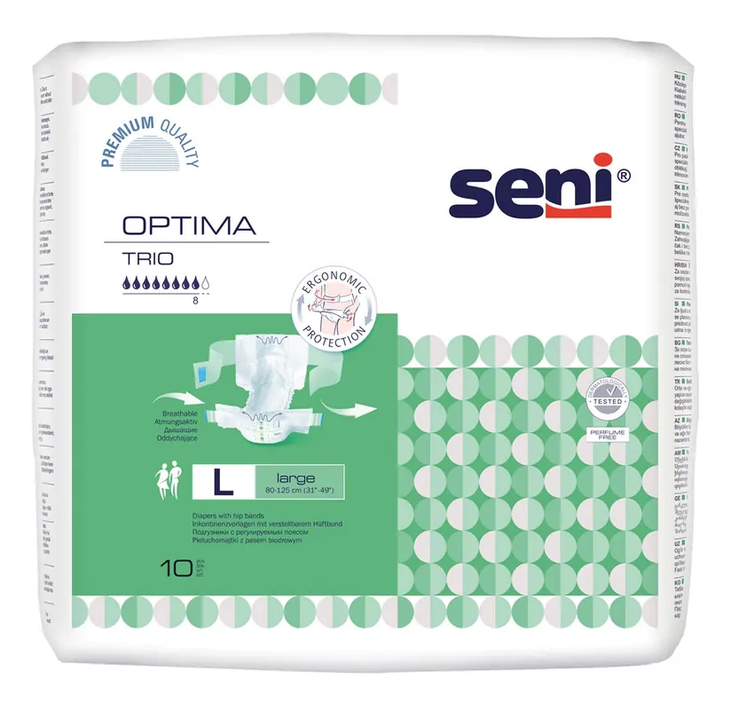 SENI Optima TRIO - Vorlagen mit Hüftbund, Gr.3 LARGE 10 St. Packung Schnäppchen
