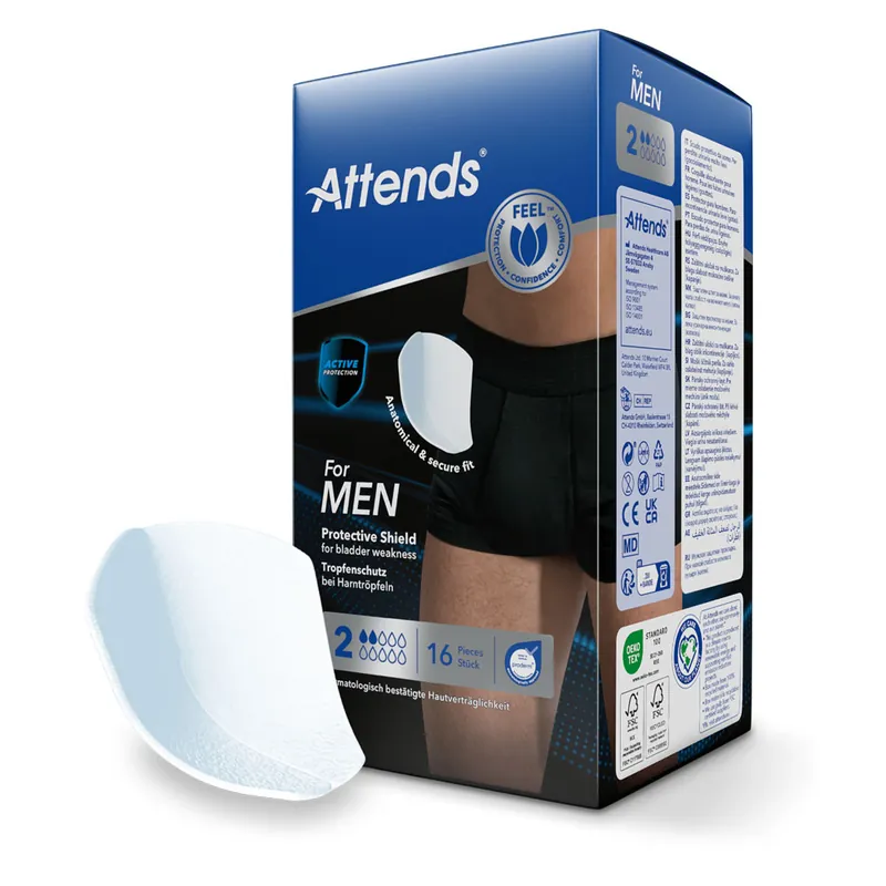 ATTENDS for Men 2, Slipeinlagen für Männer - 16 Stück Packung Sonderaktion