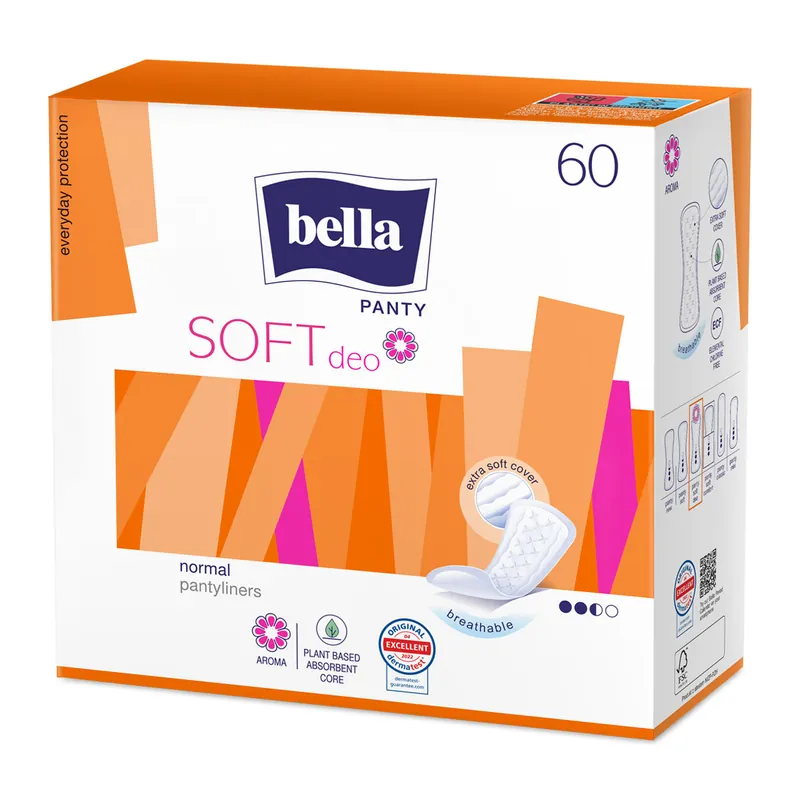 Bella Panty Slipeinlagen "Soft Deo Fresh" (mit Duft) - 60 Stück Packung Heißes Angebot