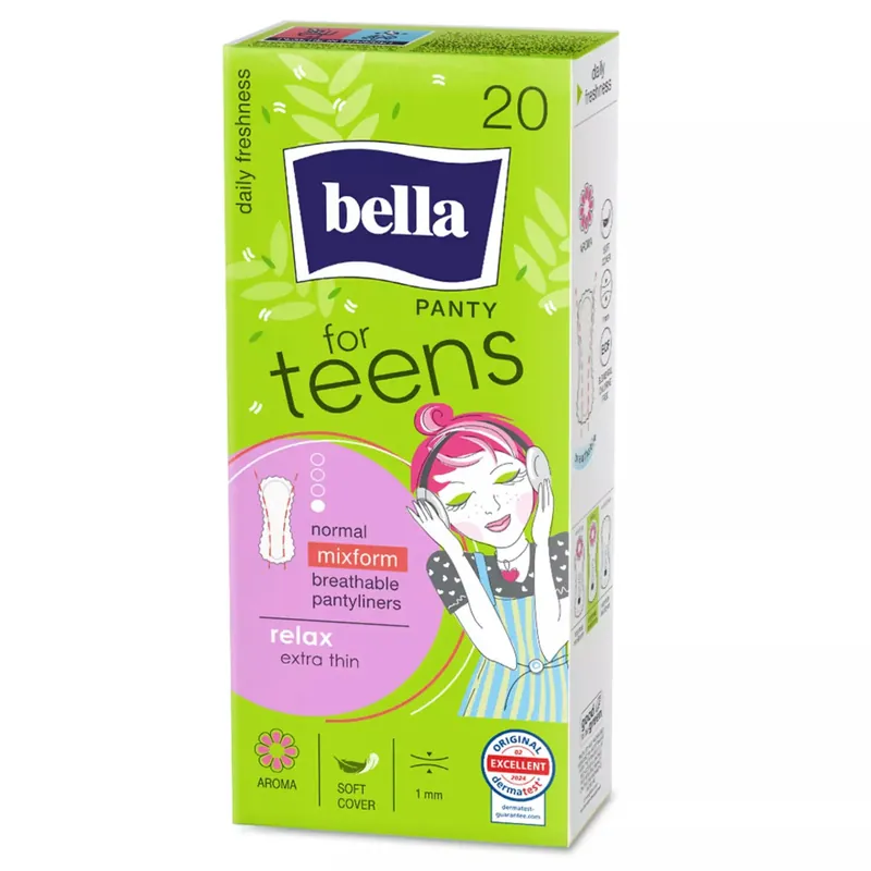 Bella für Teens Slipeinlagen (RELAX) - 20 Stück Pack Nur Für Kurze Zeit