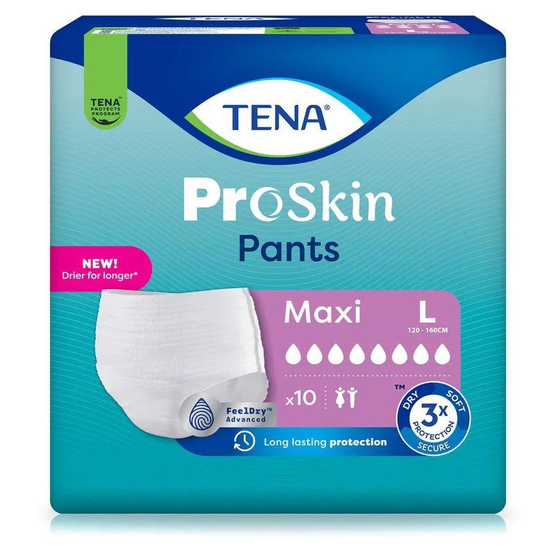 Top-Preis TENA ProSkin Pants MAXI - extra saugstark - Large (L) - 10 Stück Packung