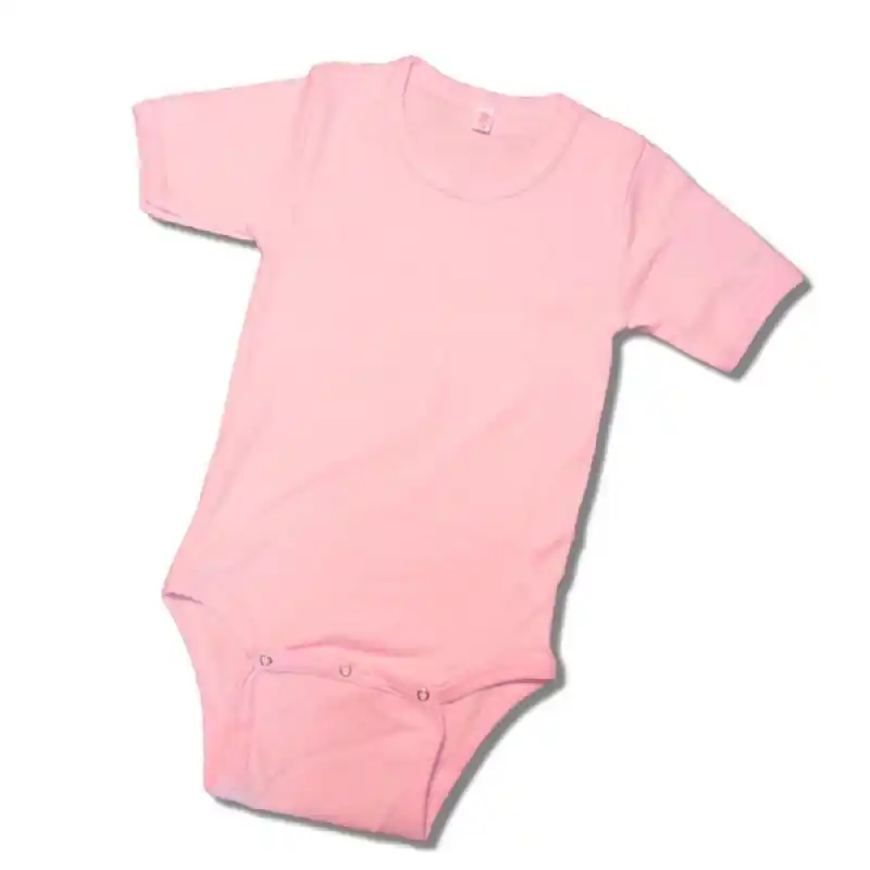 Rabatt Kinderbody mit kurzen Arm - Schritt knöpfbar - Farbe: ROSA 176