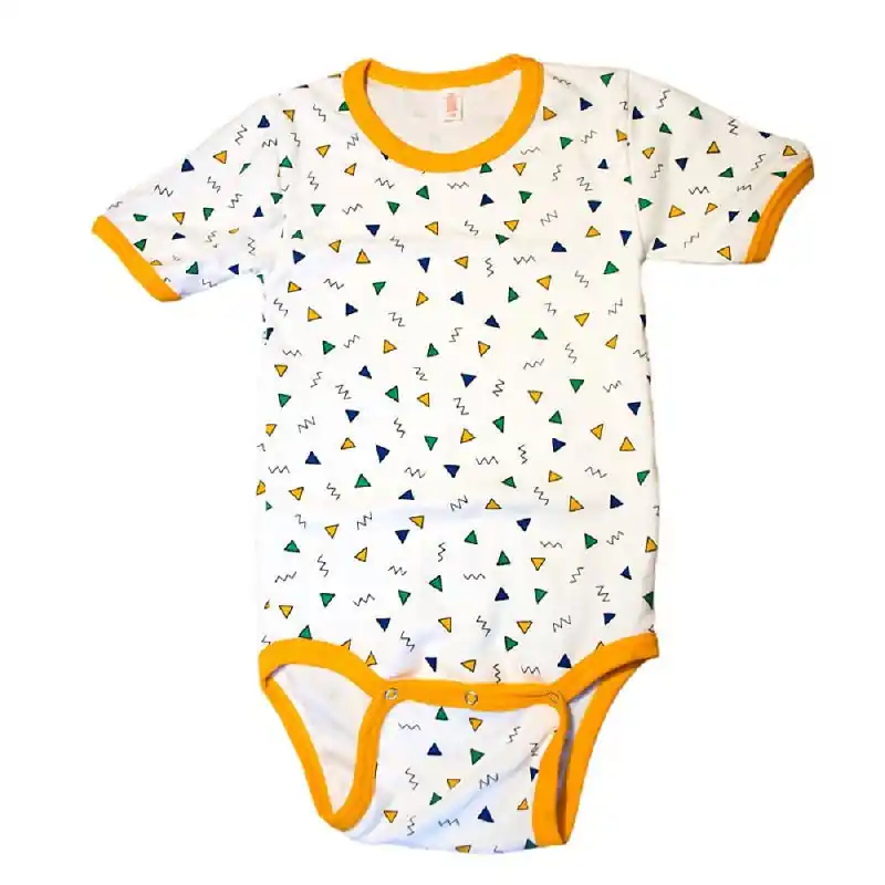 Nur Für Kurze Zeit Kinderbody mit kurzen Arm - Schritt knöpfbar - Design "Funny Triangle" 188