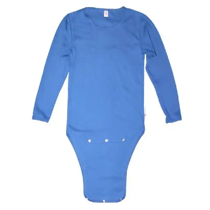 Kinderbody mit langem Arm - Schritt knöpfbar - Farbe: BLAU 188 Highlight