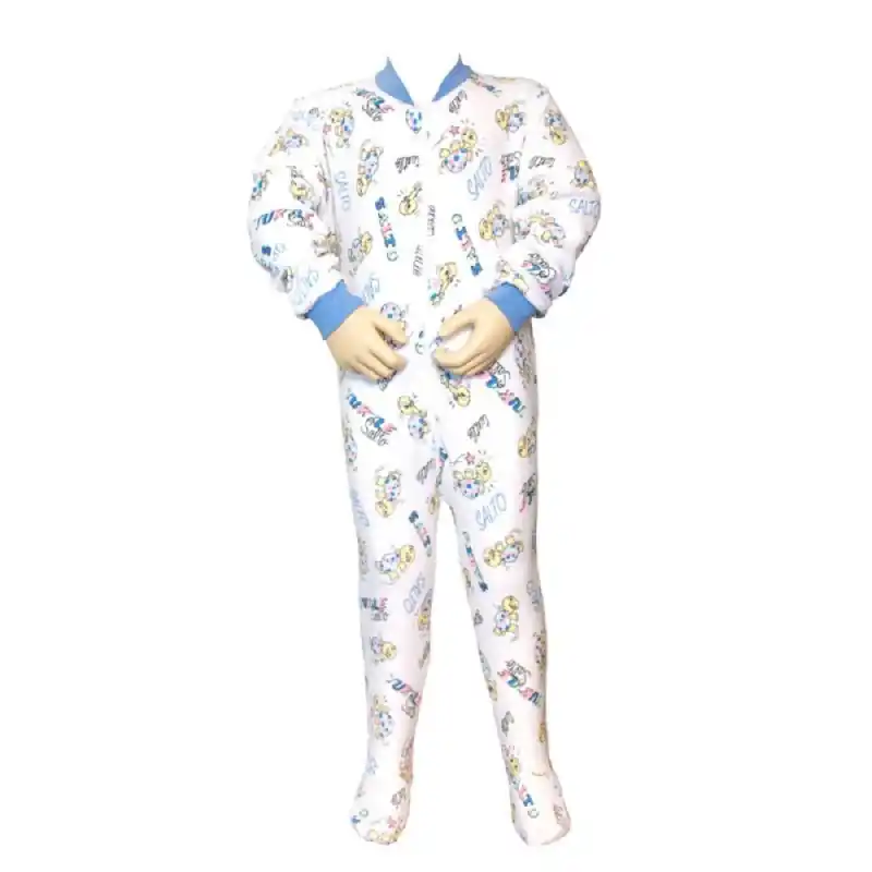 Frottee Kinderoverall - lang - mit Füße - Design "Turtle Salto" 188 Schnäppchen