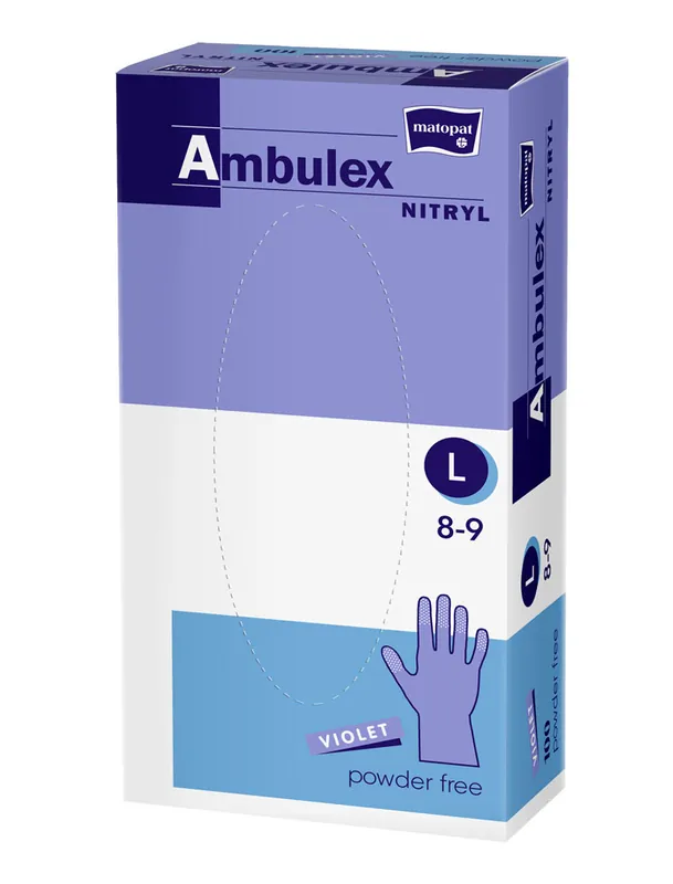 Ambulex Nitril Einweghandschuhe 100 Stück - Violet - Größe L Expressversand