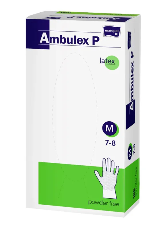 Ambulex Einmalhandschuhe Latex puderfrei 100 Stück Größe M Zertifiziert