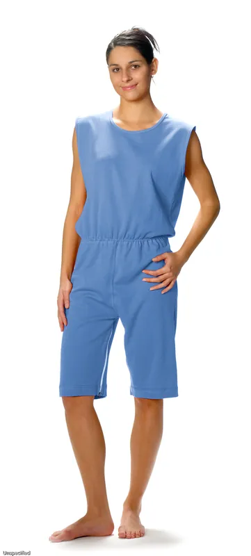 CAREWEAR Pflegeoverall 8012, knielang ohne Arm, unisex mit Beinreißverschluss S azur Neuheit