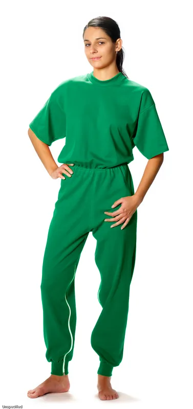 CAREWEAR Pflegeoverall 8015, lange Beine und kurzem Arm, unisex mit Beinreißverschluss S natur Begrenztes Angebot