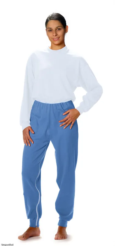 CAREWEAR Pflegeoverall - UNTERTEIL - mit Reißverschluss in der Tailie mit Beinreißverschluss L azur Must-Have