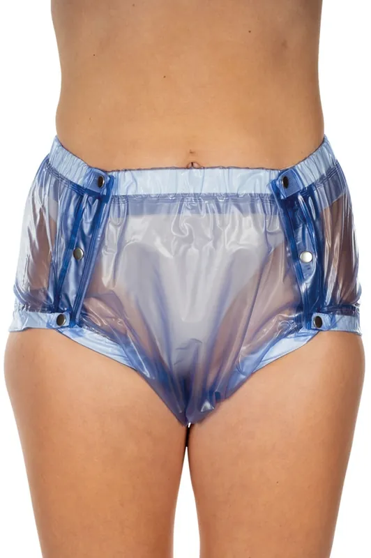 Direktkauf Suprima PVC-Slip - seitlich knöpfbar für Frauen & Männer - No. 9649 S blau transparent