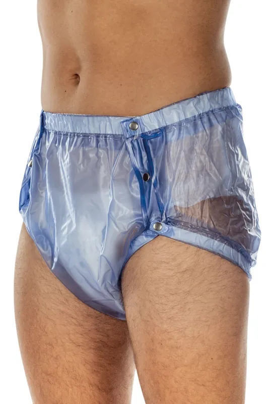 Jetzt Kaufen Suprima PVC-Slip - seitlich knöpfbar für Frauen & Männer - No. 9649 L blau transparent