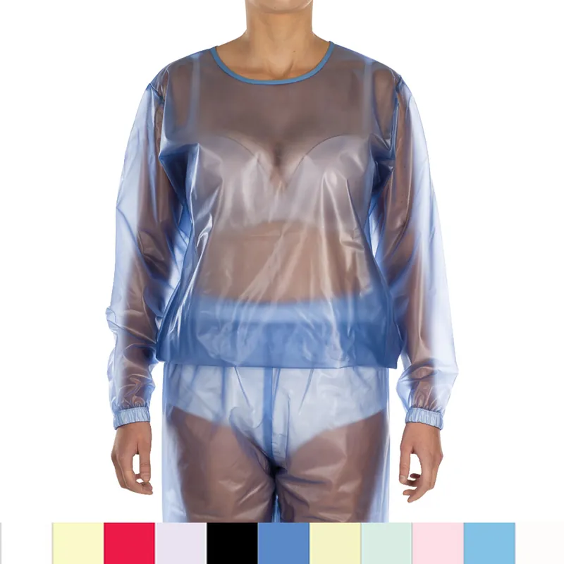 Ausverkauf Suprima PVC-Schlafanzug, nur Oberteil - No. 9611 L blau transparent