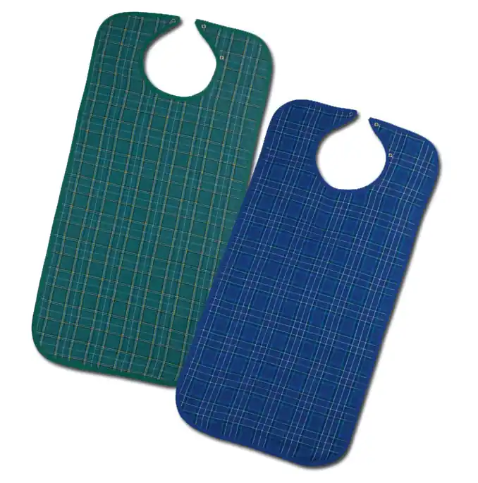 Suprima Ess-Schürze aus Polyester mit Druckknopfverschluss, Muster: karo blau Geprüft