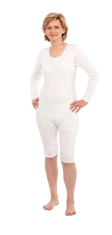 Markenprodukt Suprima Pflegebody - langer Arm, kurzes Bein mit Reißverschluss - für Damen und Herren, weiß - 4699 S
