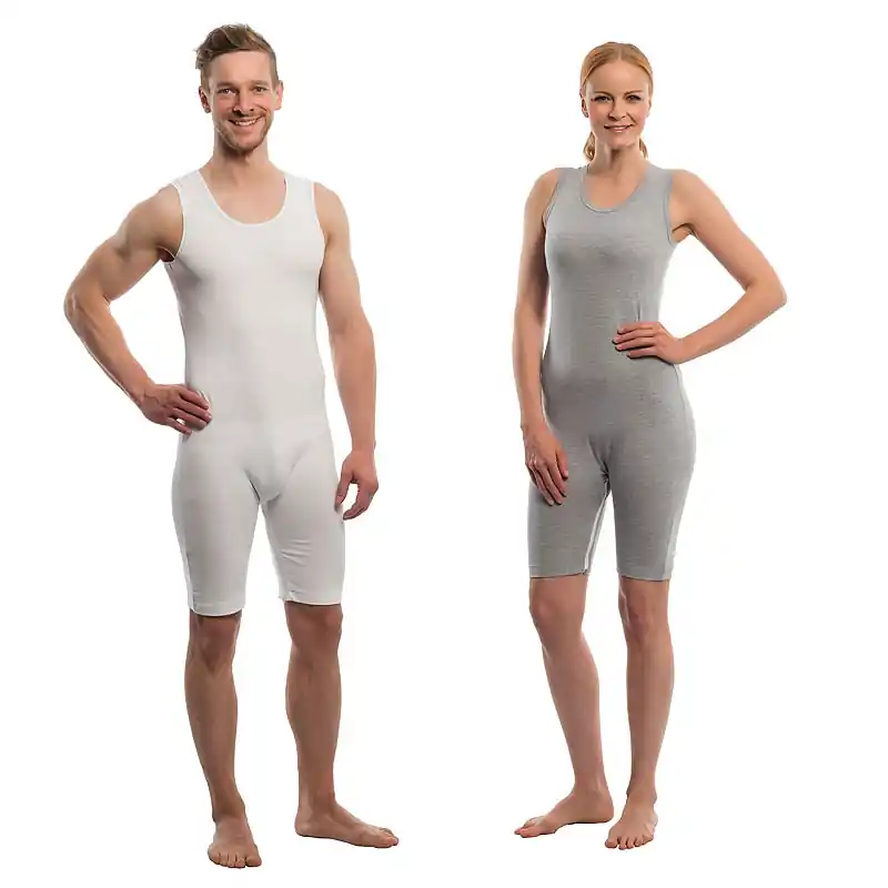 Letzte Chance Suprima Pflegebody - ohne Arm mit Beinreißverschluss - für Damen und Herren - 4698 weiss S