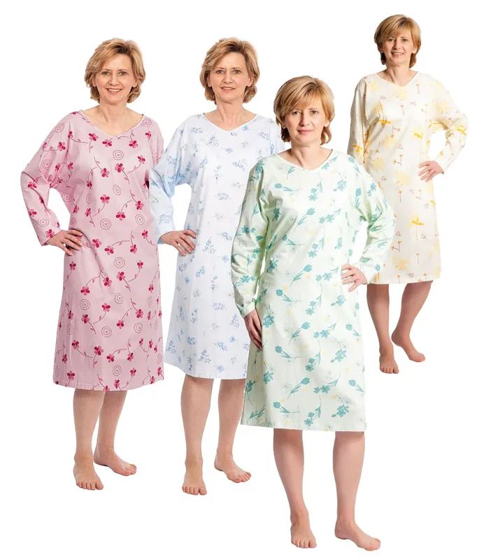 Suprima Pflegehemd - mit halboffenem Rückenteil zum binden, langarm - 4070 rosa L/XL Aktuell