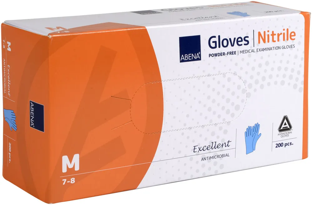 Preis Gesenkt ABENA Antimikrobielle Nitrilhandschuhe - 200 Stück Packung in versch. Größen M