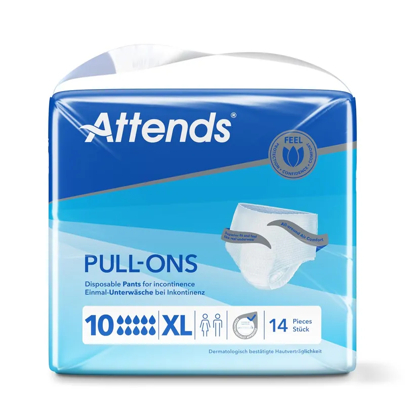 ATTENDS Pull-Ons 10 (Maxi) - saugstarke Pants - X-Large (XL) - 14 St. Einzelpack Direkt Vom Hersteller