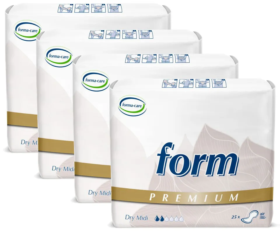 Expressversand Forma-Care Form - PREMIUM Dry Midi - Inkontinenzvorlagen - 4x25 Stück