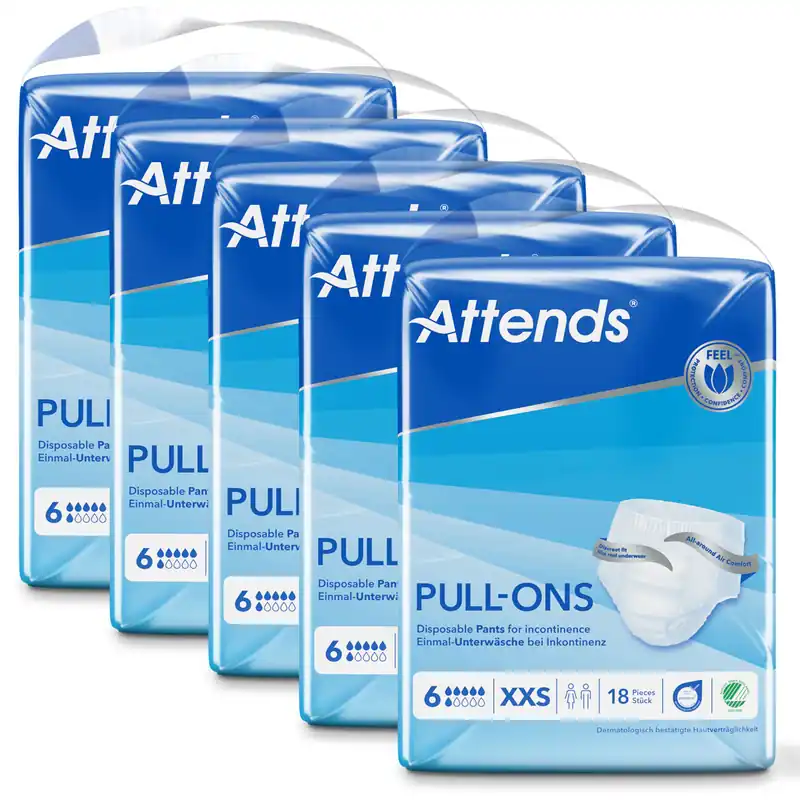 ATTENDS Pull-Ons 6 (Plus) XX-Small (XXS) - Pants für größere Kinder - 5x18 Stück Preiswert