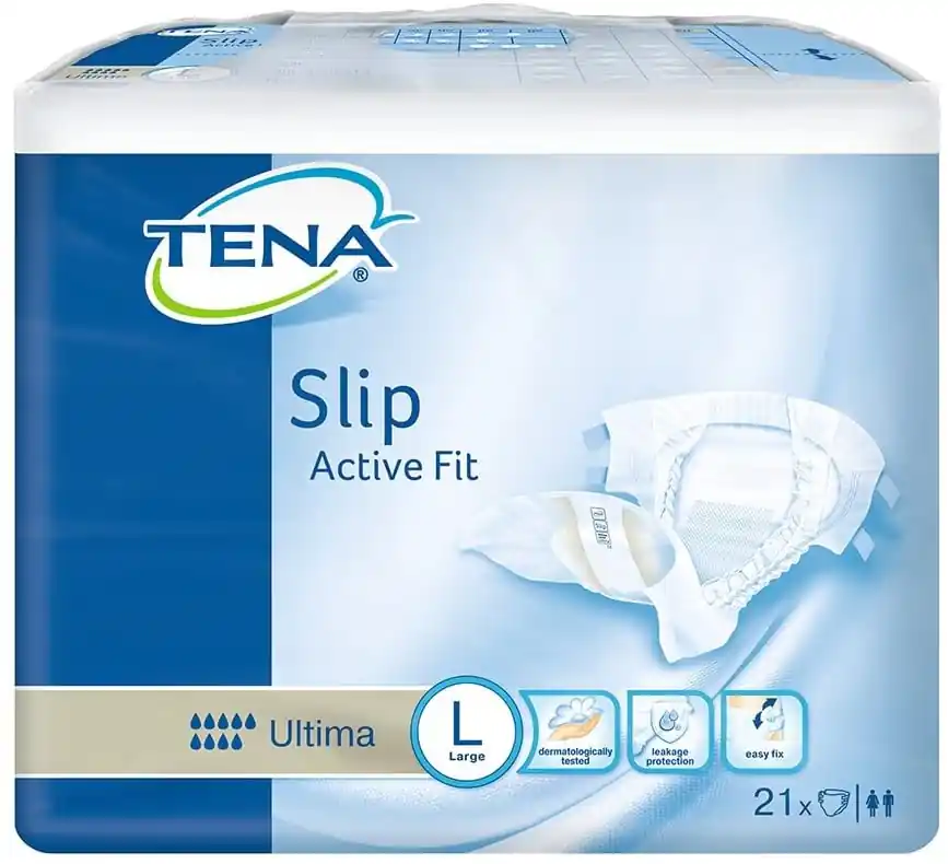 TENA Slip Active Fit Ultima - Windeln mit Folie - Large (L) - 21 St. Beutel Markenprodukt