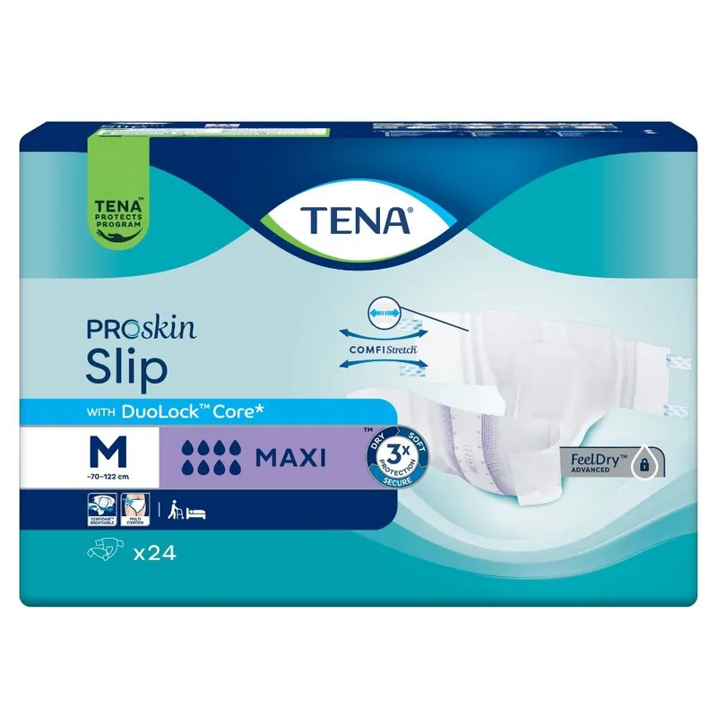 Neu TENA Slip MAXI - saugstarke Windeln - MEDIUM 24 Stück Packung