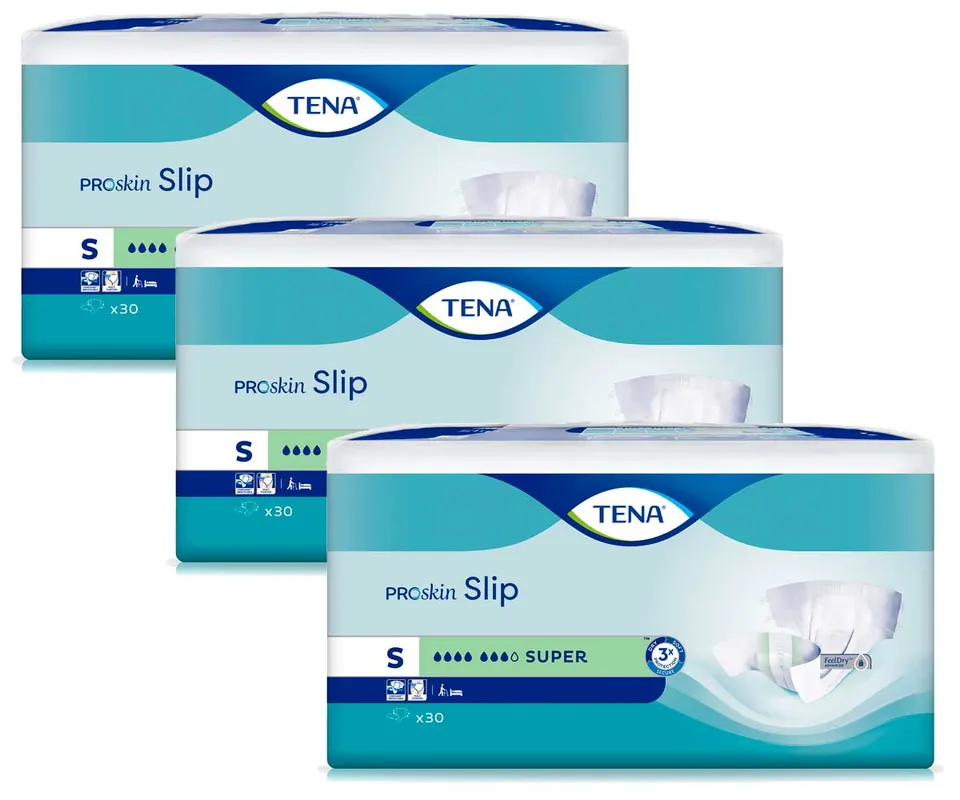 TENA Slip SUPER - Inkontinenzwindeln - SMALL (3x30) 90 Stück Versand Am Gleichen Tag