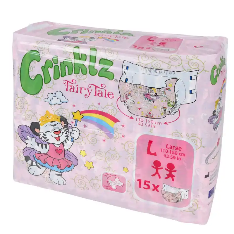 Crinklz "Fairy Tale" Windeln mit lustigen Traumland Motiven - Large (L) Knallerangebot