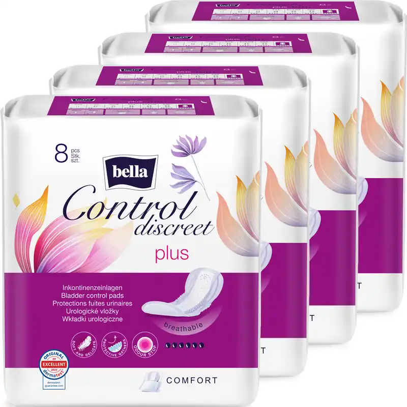 Zertifiziert Bella Control Discreet - PLUS - Hygieneeinlagen - 4x8 Stück Pack