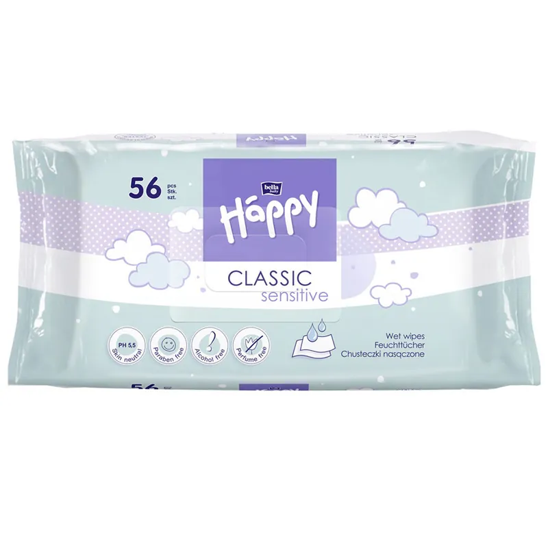 Heißes Angebot Bella Happy Feuchttücher CLASSIC Sensitive (56 Stück Pack)