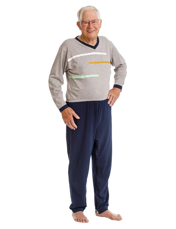 Suprima „CareNight“ Pflege-Schlafanzug mit Streifenmotiv - 4722 S Knallerangebot