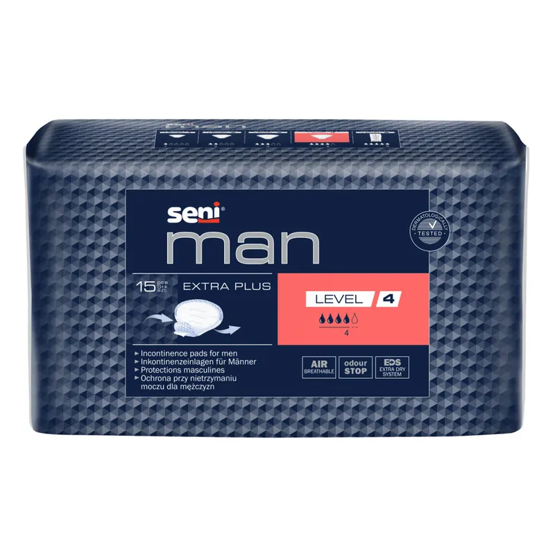 SENI Man EXTRA PLUS - LEVEL 4 - 700ml Saugleistung - 15 Stück Einzelpack Garantierte Lieferung